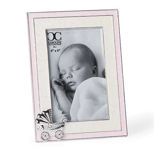 7.5"H Pink Baby Carriage Frame