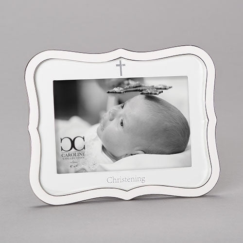 6.5"H White Christening Frame