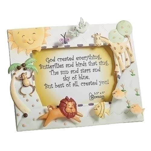 6"H God Created Everything Frame