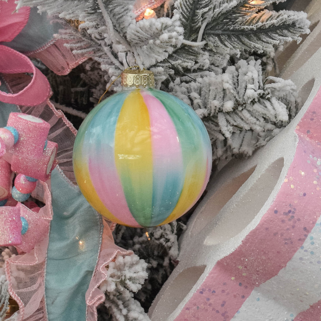 4" Watercolor Brush Glass Ornament