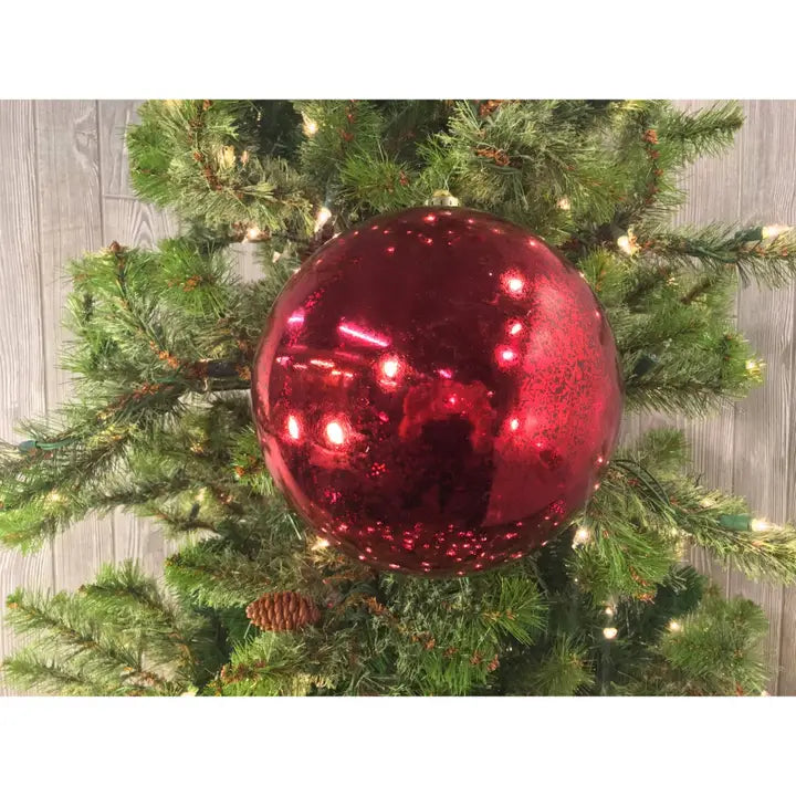 8" Red Mercury Ball Ornament