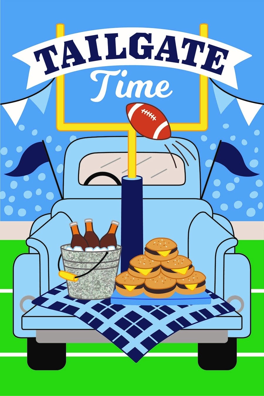 Blue on Blue Tailgate Garden Flag