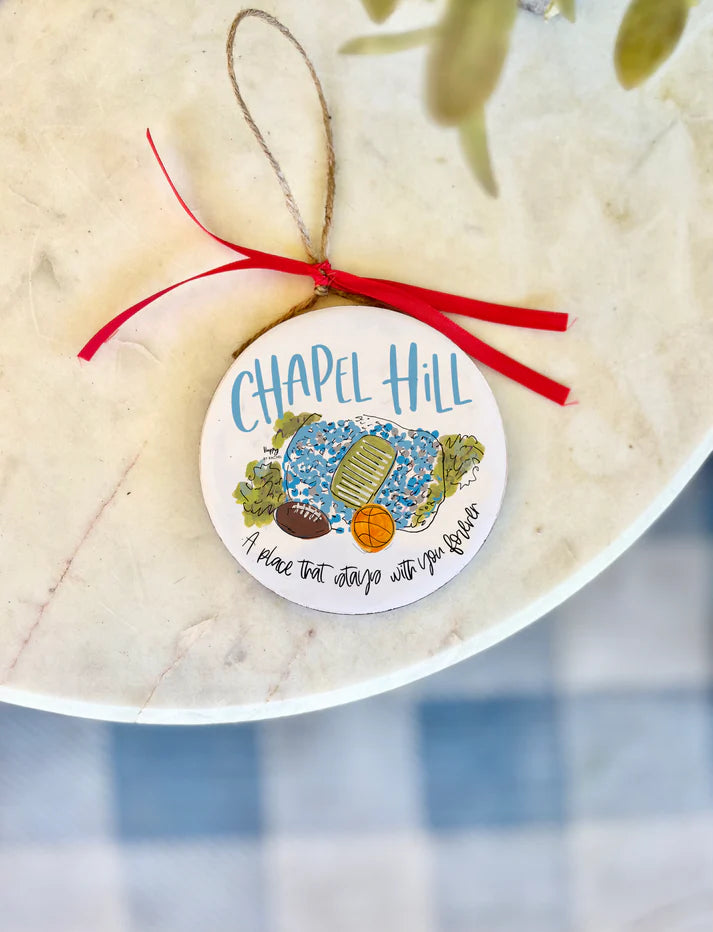Chapel Hill Wood and Enamel Ornament