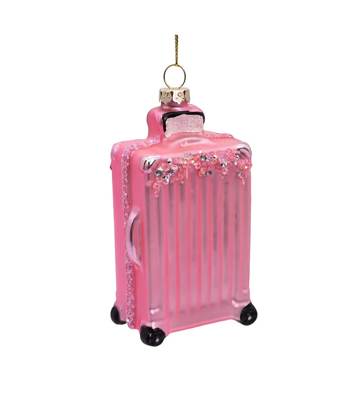 4" Glass Suitcase Ornament