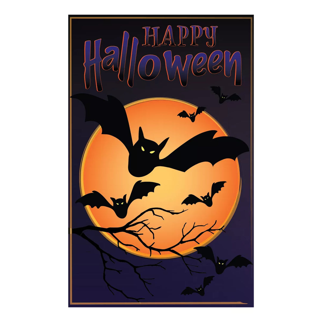 Happy Halloween Night Garden Applique Flag