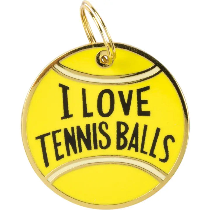 I Love Tennis Balls Collar Charm