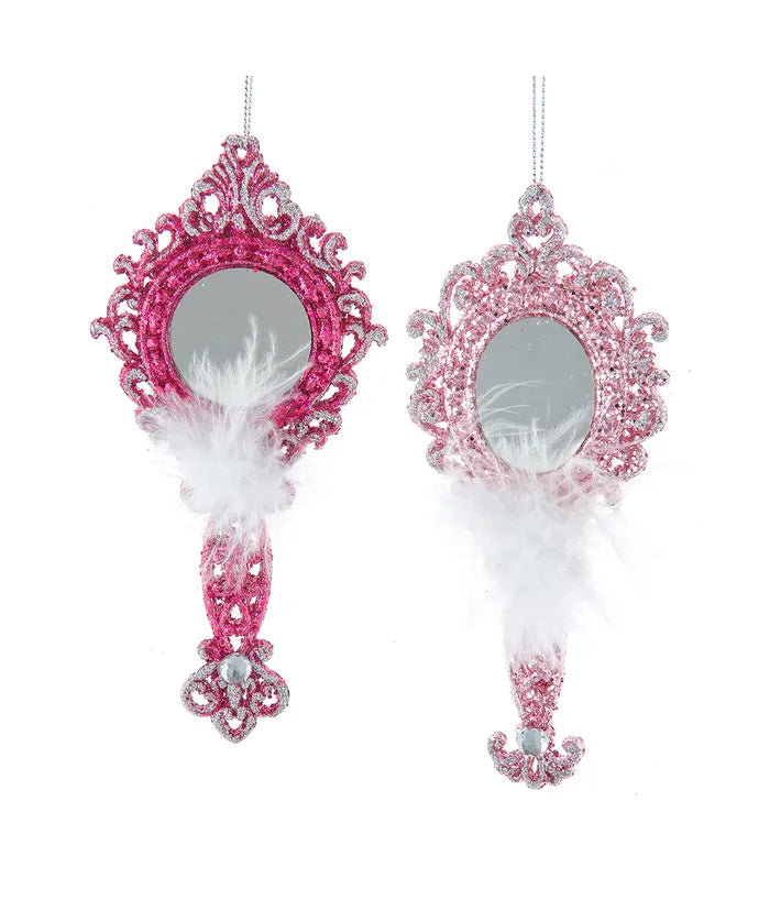 6.2" Mirror Ornaments, 2 Assorted