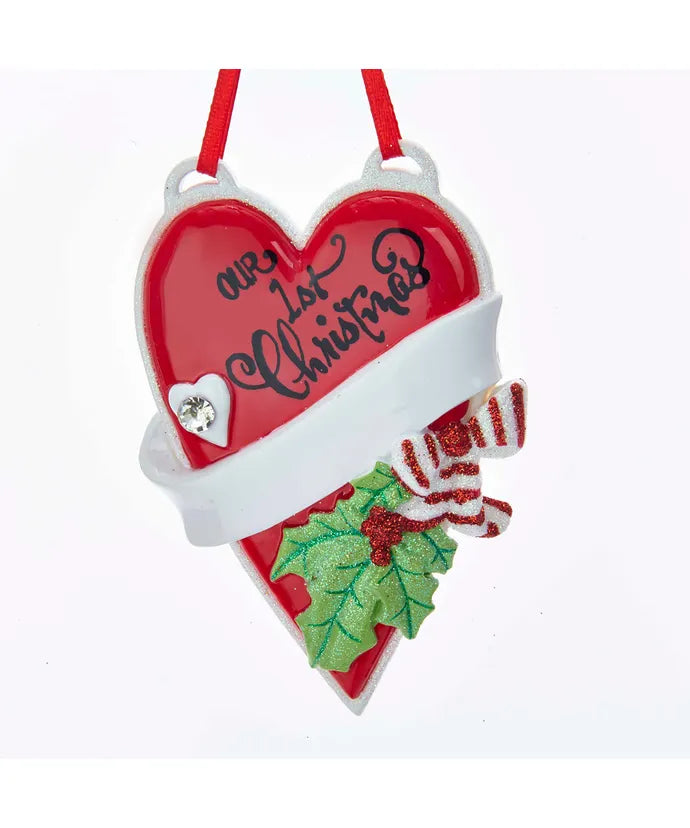 Our 1st Christmas Heart Ornament For Personalization