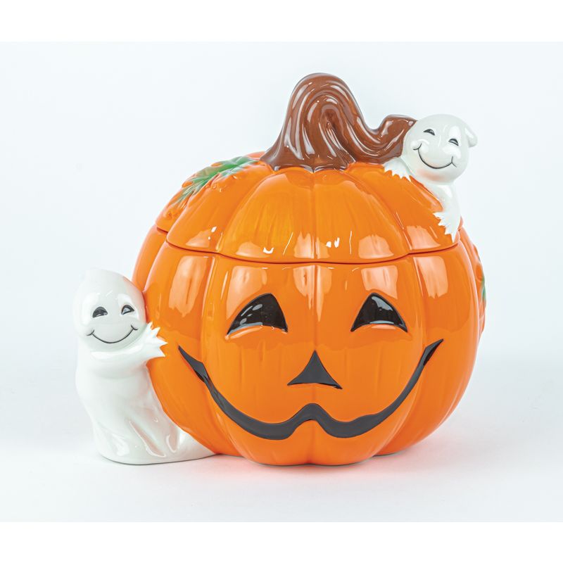 Pumpkin and Ghost Cookie Jar