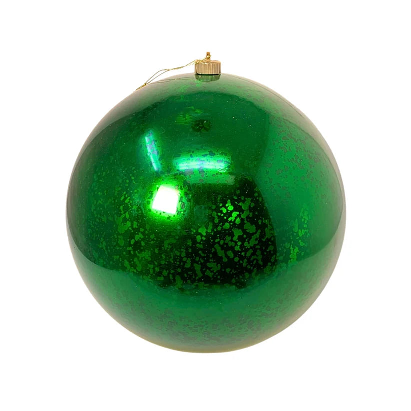 8" Plastic Mercury Shiny Ornament Emerald