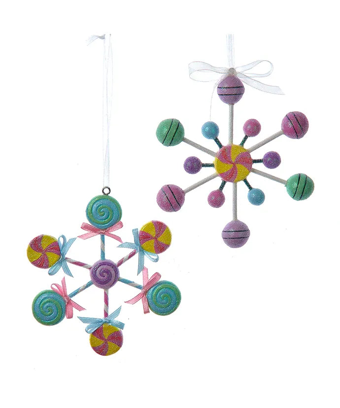 Snowflake Candy Ornaments, 2 Assorted