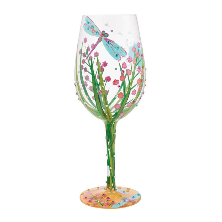 Lolita “Dragonfly Summer” Hand Painted Wine Glass Gift