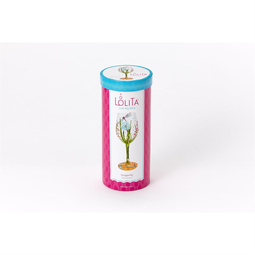 Lolita “Dragonfly Summer” Hand Painted Wine Glass Gift