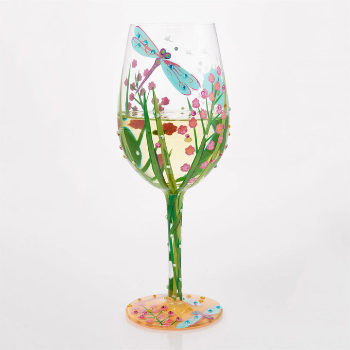Lolita “Dragonfly Summer” Hand Painted Wine Glass Gift