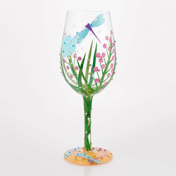 Lolita “Dragonfly Summer” Hand Painted Wine Glass Gift