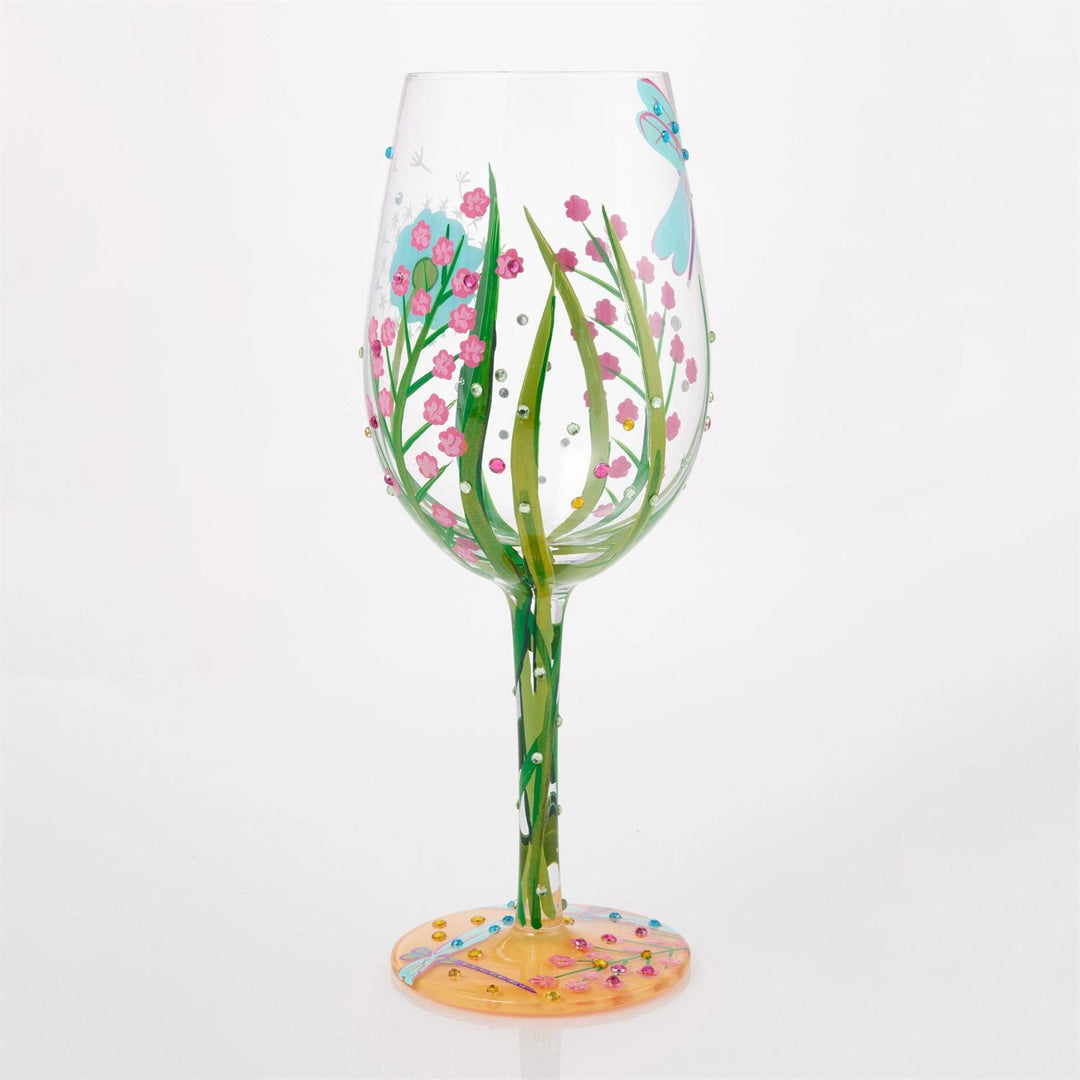 Lolita “Dragonfly Summer” Hand Painted Wine Glass Gift