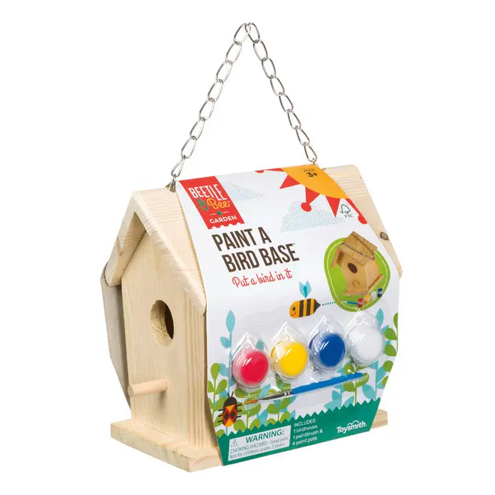 Beetle & Bee Paint A Bird Base, Backyard Birdhouse Kit