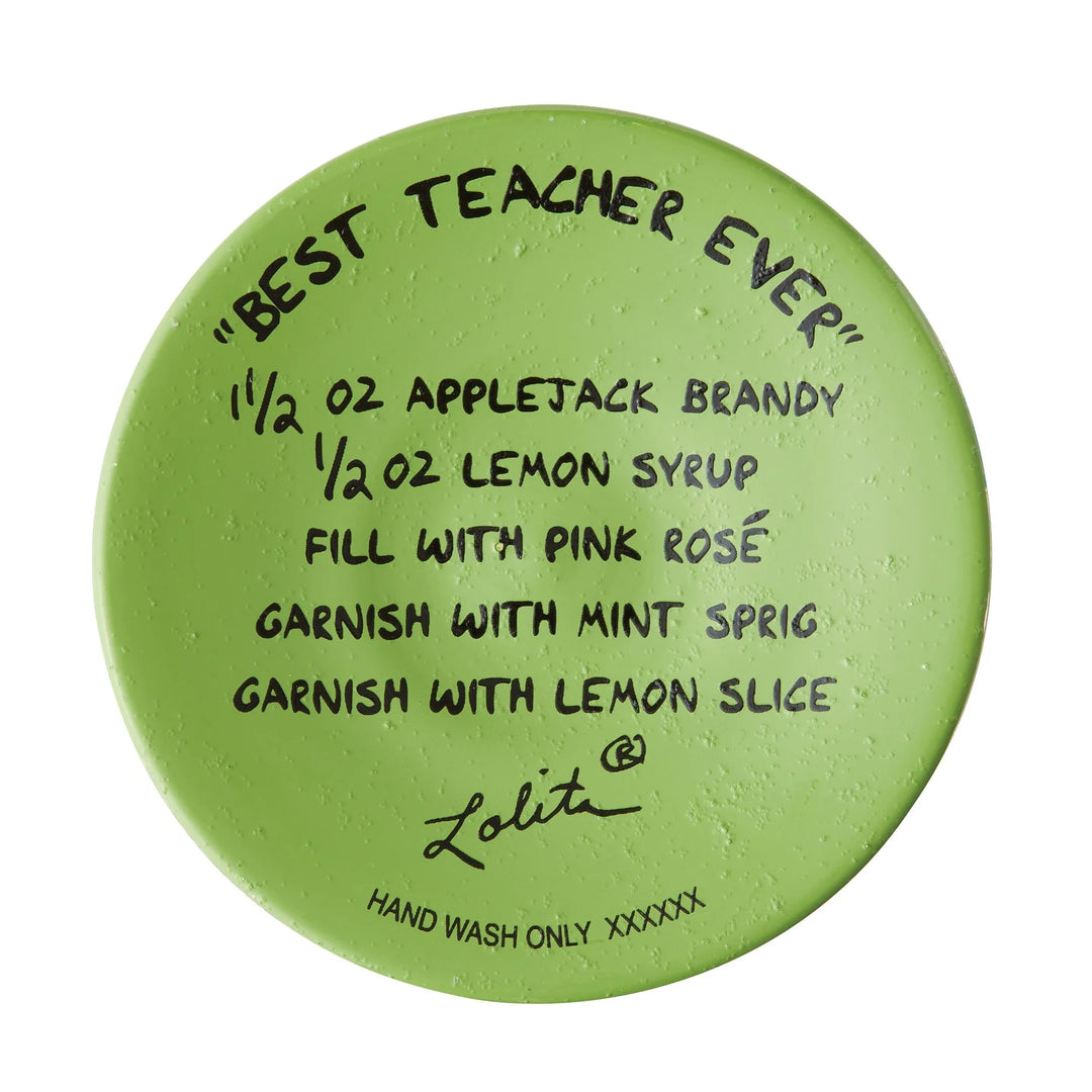 Lolita® Best Teacher Ever Hand-Painted wine glass