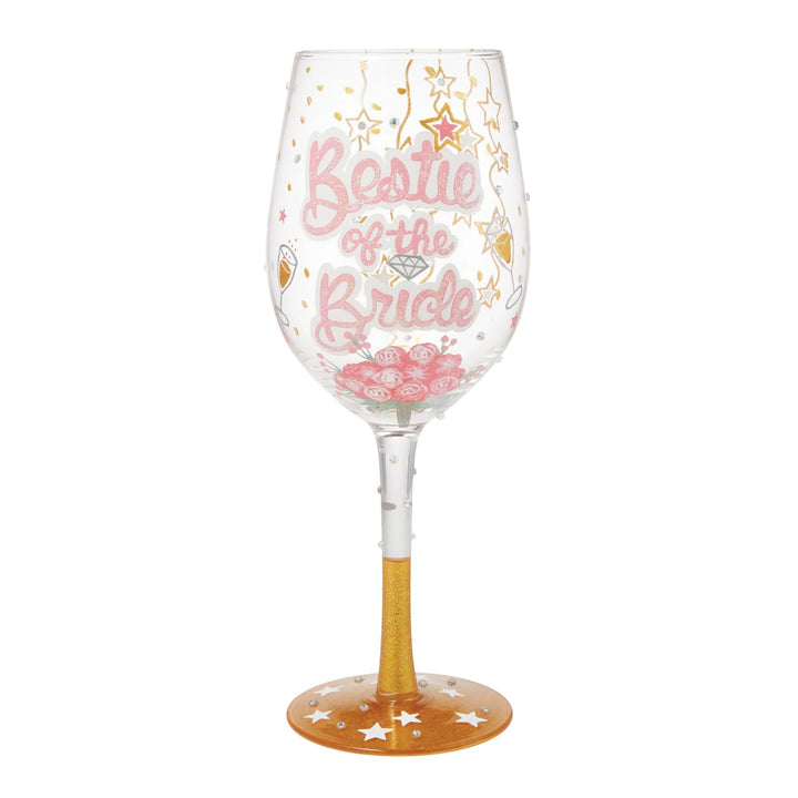 Lolita® Bestie of the Bride Hand Painted Wine Glass