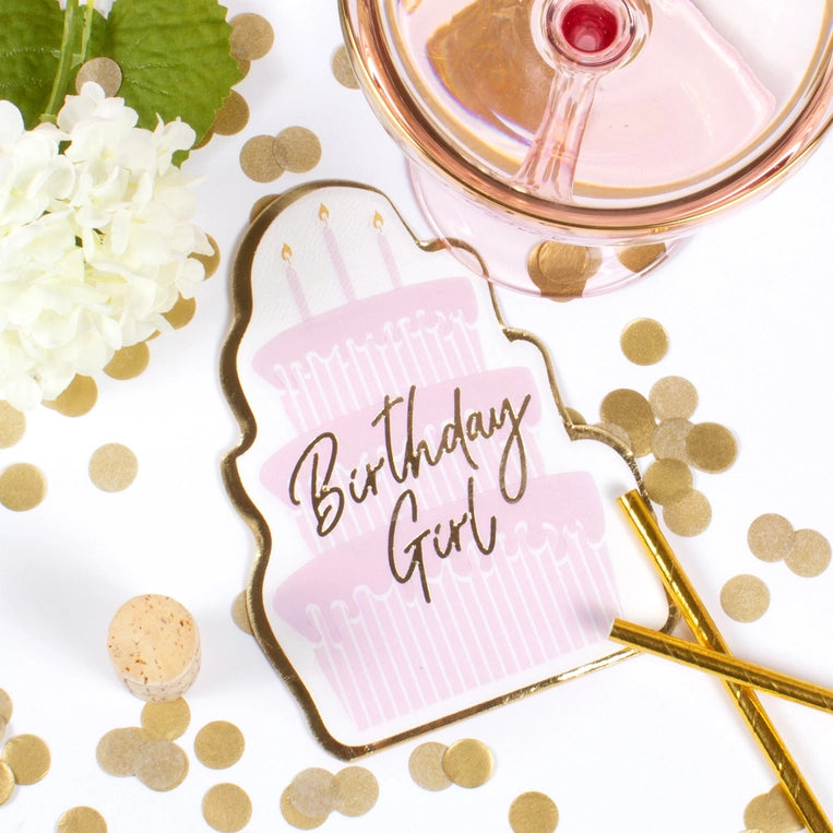 8 Oak Lane Birthday Girl Die Cut Napkins