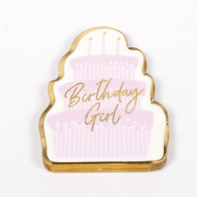 8 Oak Lane Birthday Girl Die Cut Napkins