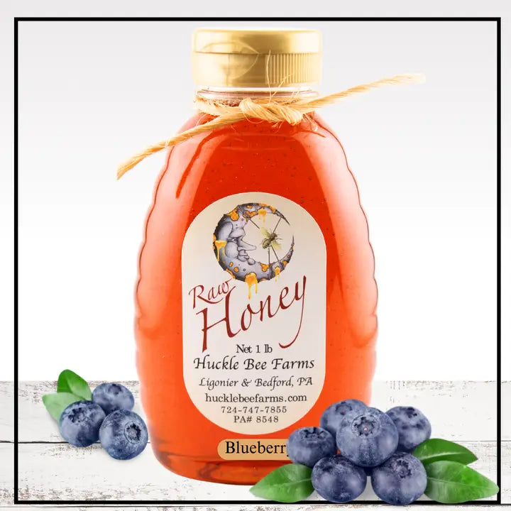 Blueberry Infused Raw Honey 1 lb