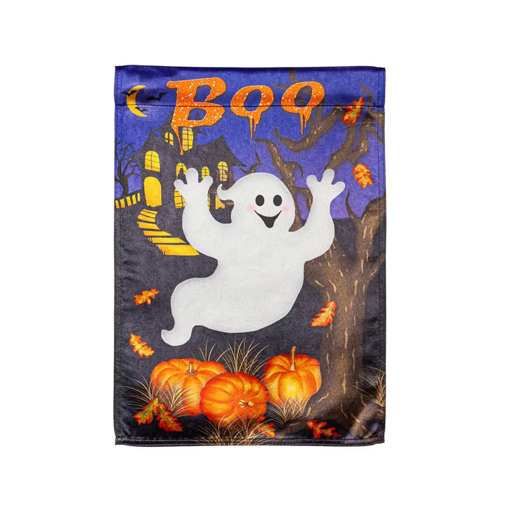 Boo Ghost Garden Lustre Flag