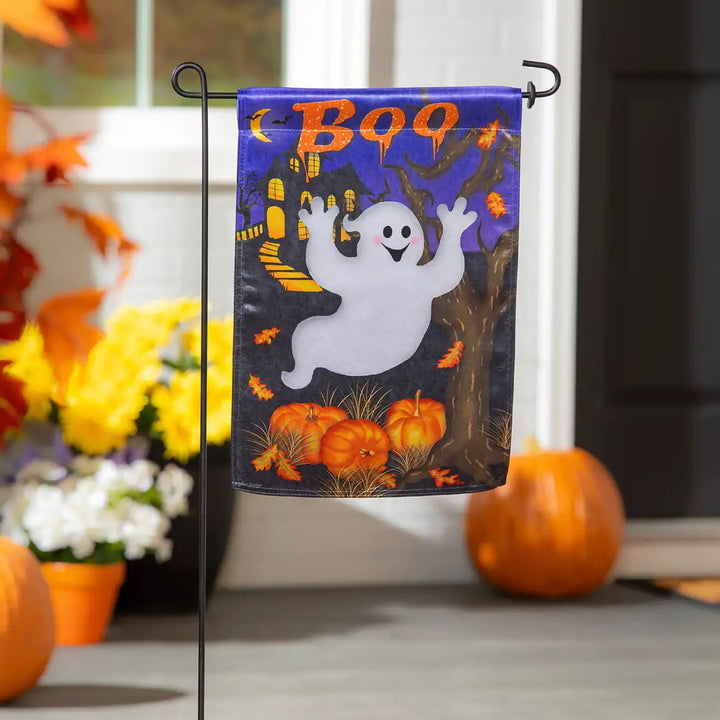 Boo Ghost Garden Lustre Flag