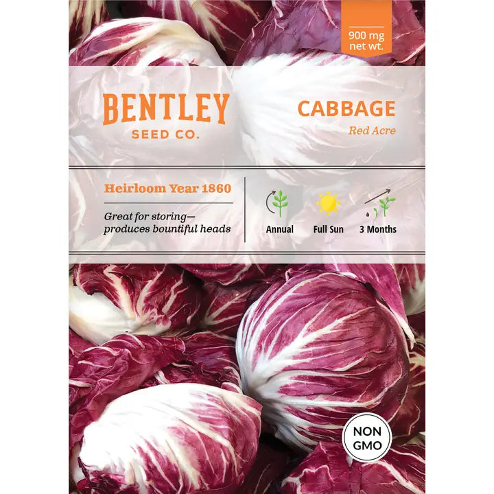 Cabbage-Red Acre Seed Packet