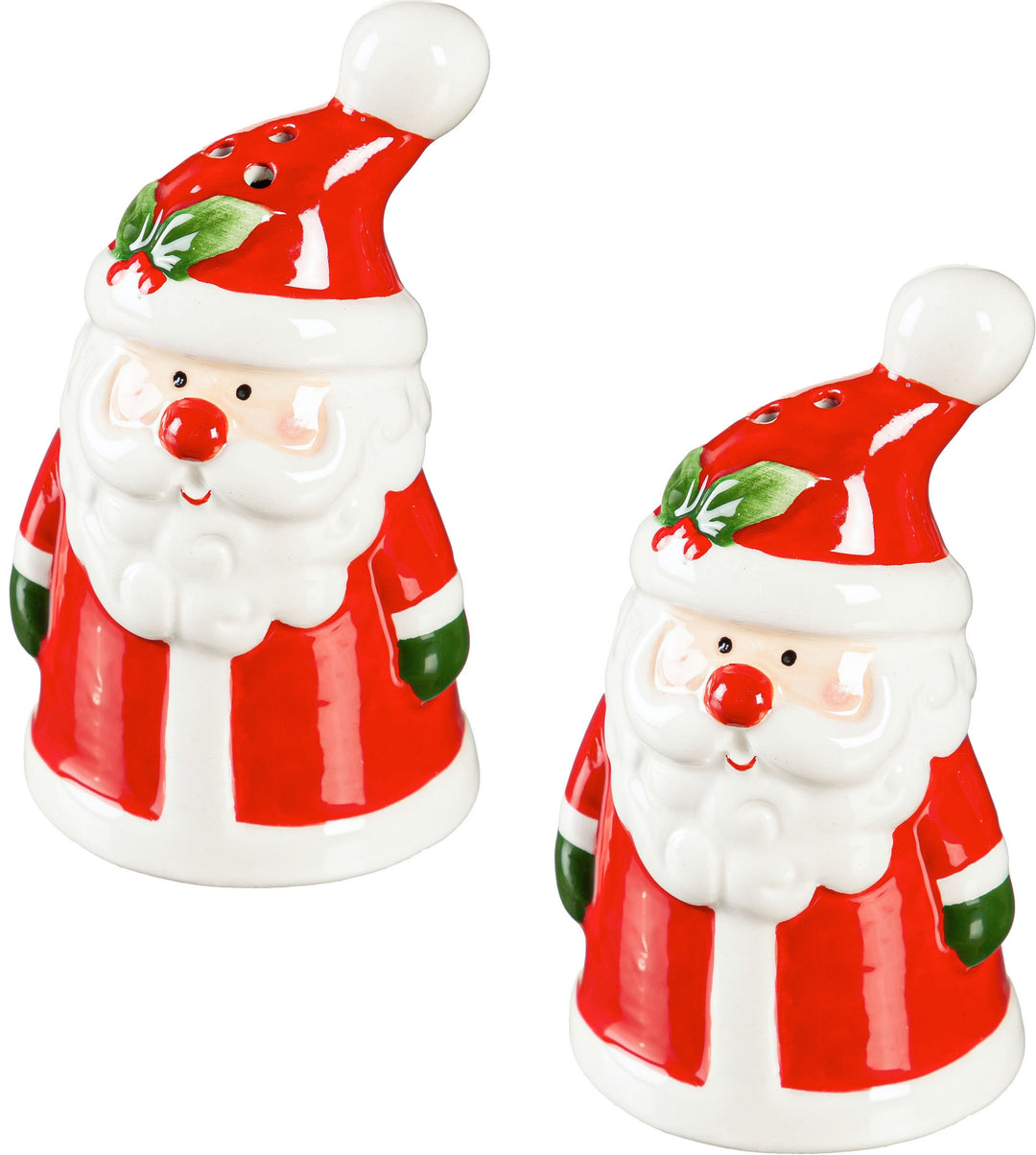 Ceramic Santa Claus Shaped Salt & Pepper Shaker Set