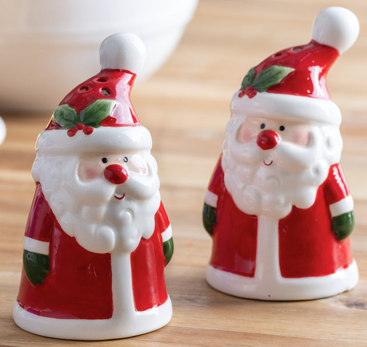 Ceramic Santa Claus Shaped Salt & Pepper Shaker Set