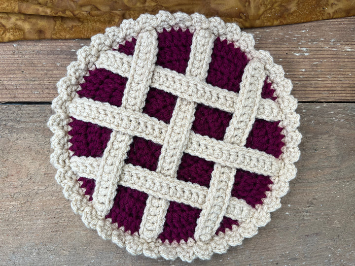 Crochet Cherry Pie Pot Holder