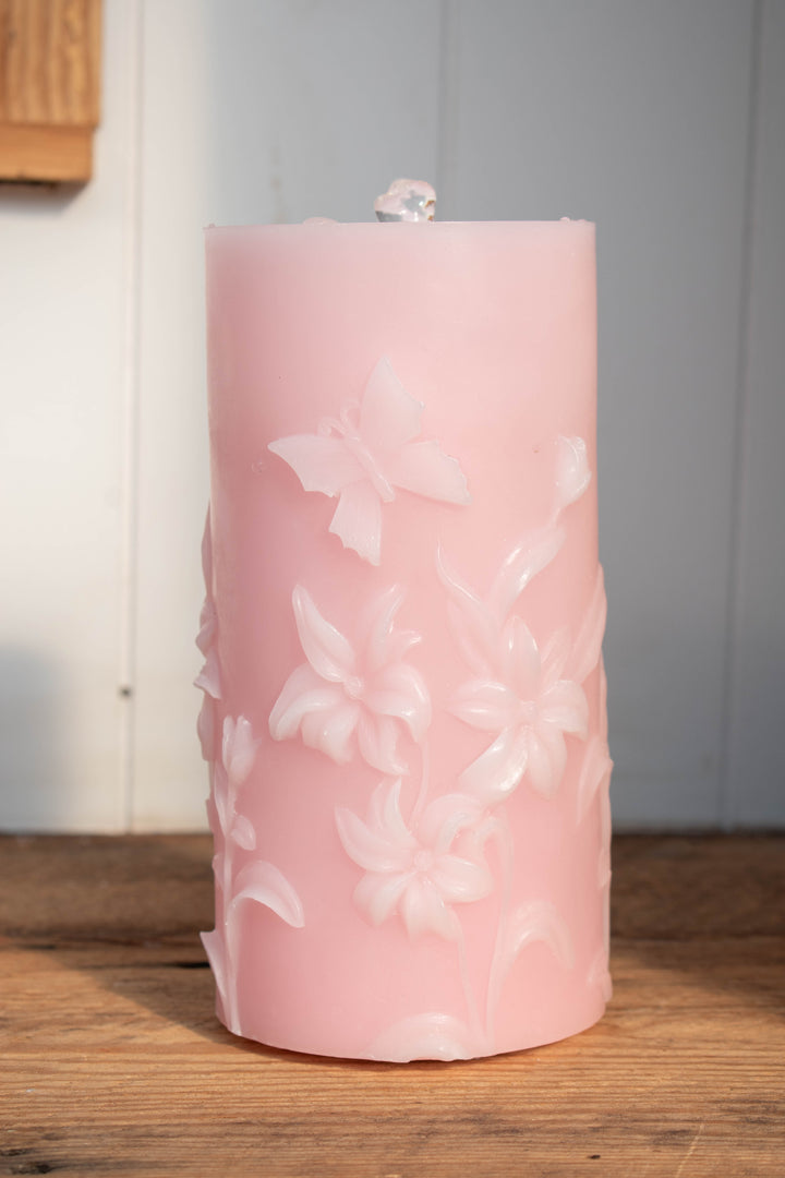 Lily Fountain Candle, Pink