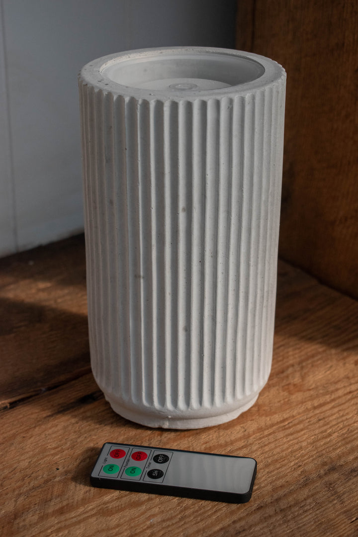 Vertical Fountain Candle, Light Grey