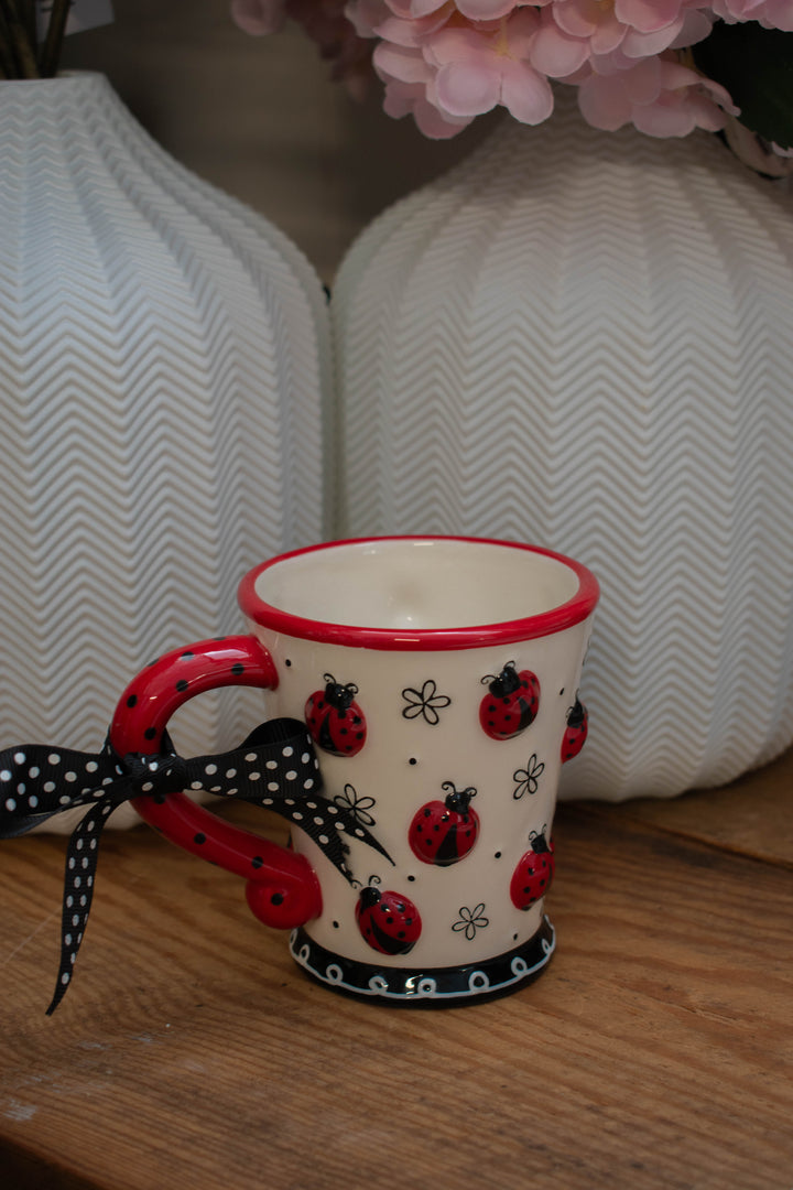 Mug Scattered Raised Ladybug