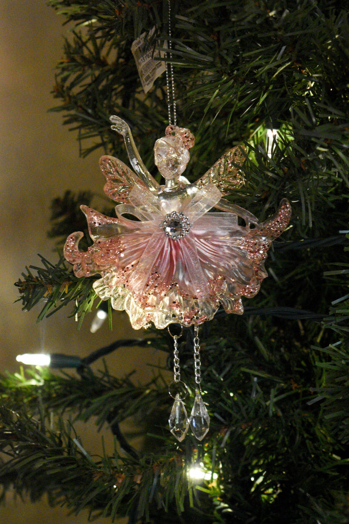 Fairy With Bow Dangle Ornament, 2 Assorted