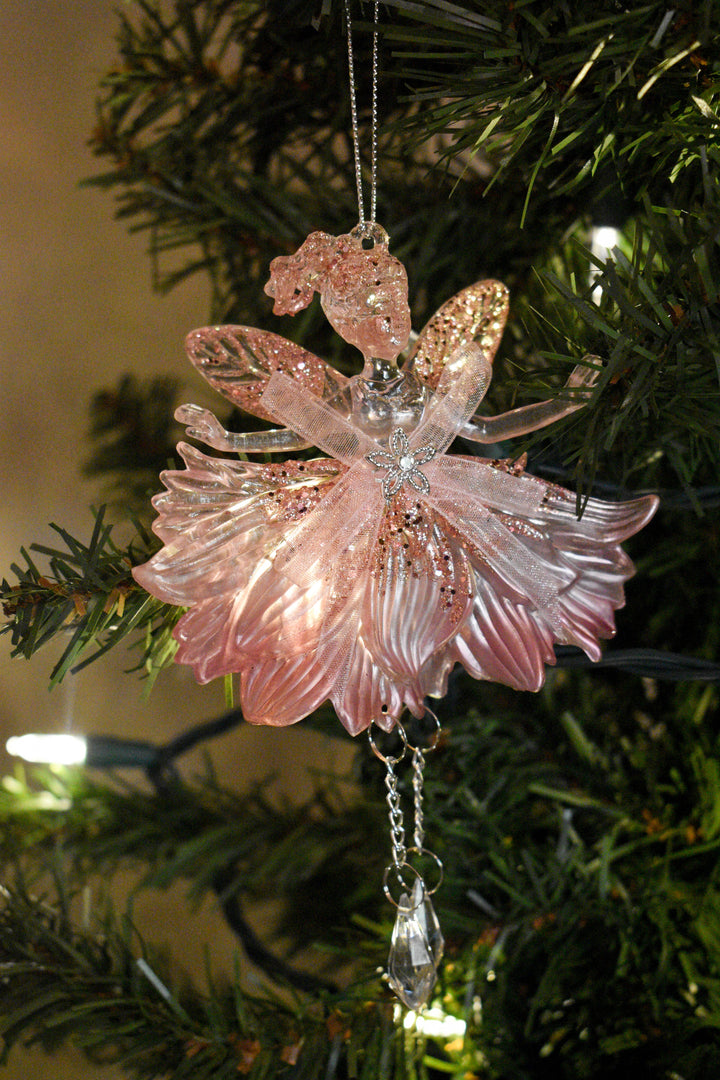 Fairy With Bow Dangle Ornament, 2 Assorted