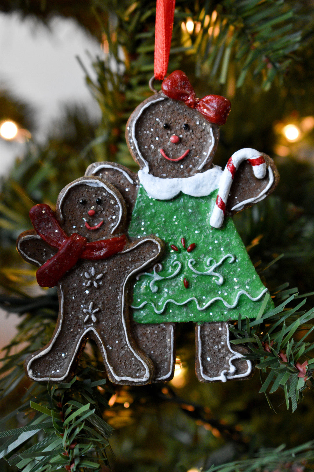 4" Resin Gingerbread Ornament, 2 Asst