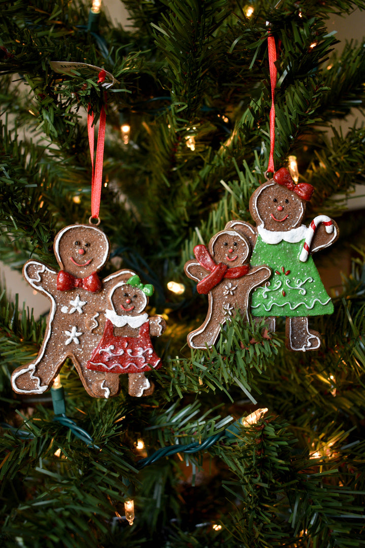 4" Resin Gingerbread Ornament, 2 Asst