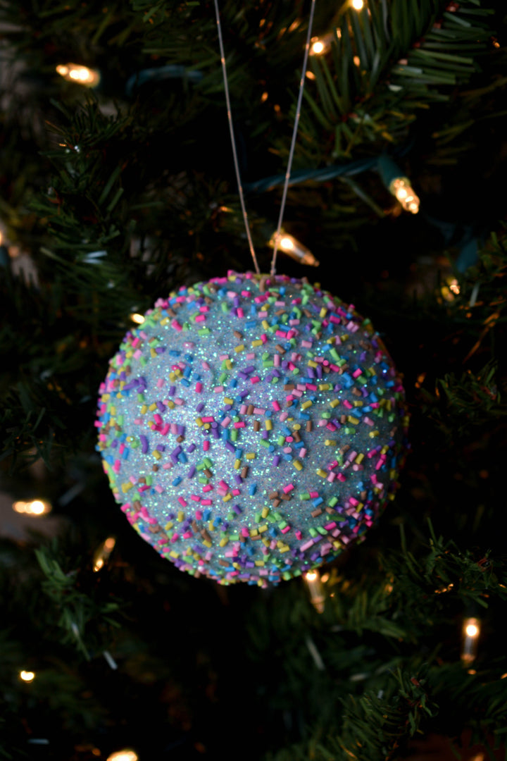 Confetti Ball Blue Ornament