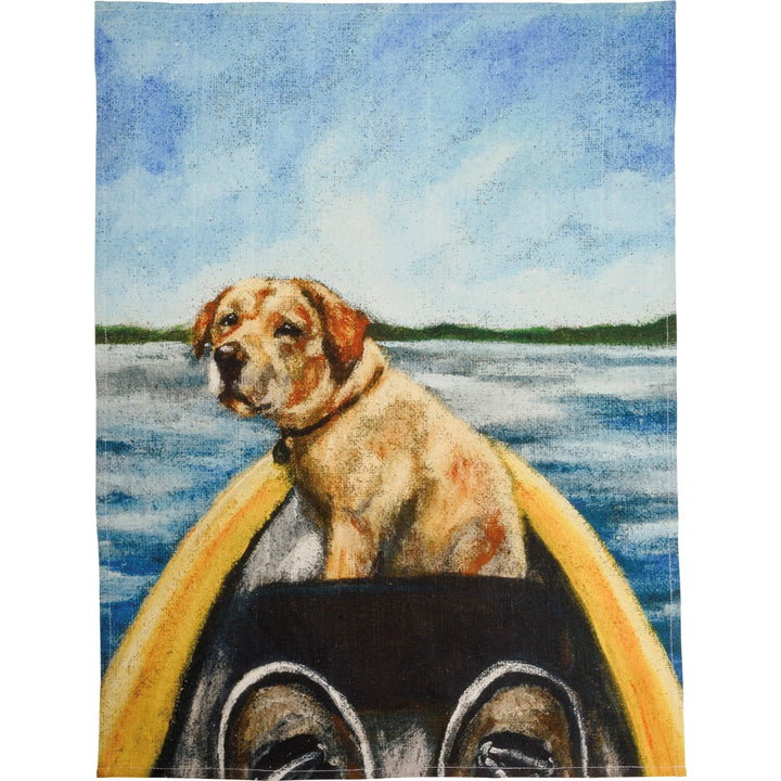 Dish Towel- Dog in a Canoe