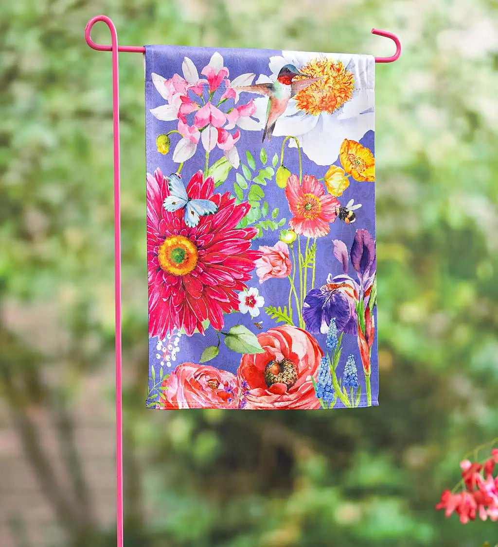 English Garden Florals Garden Suede Flag