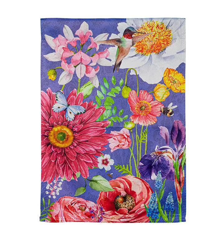 English Garden Florals Garden Suede Flag