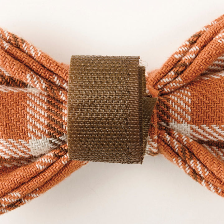 Fall Plaid Medium Pet Bow Tie Set