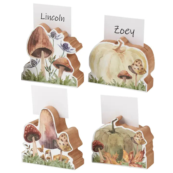 Fall Pumpkins Place Card Holder Set