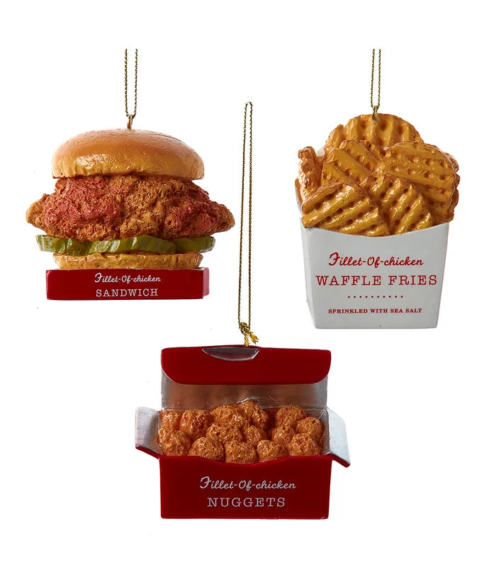 Fast Food Ornament, 3 Assorted