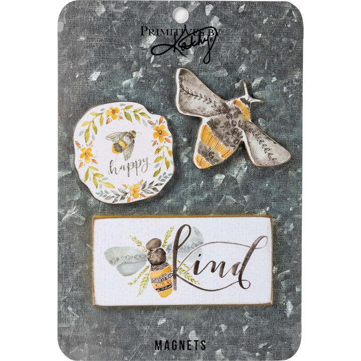 Floral Bee Kind Magnet Set