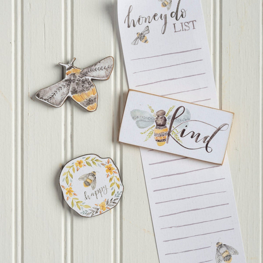 Floral Bee Kind Magnet Set