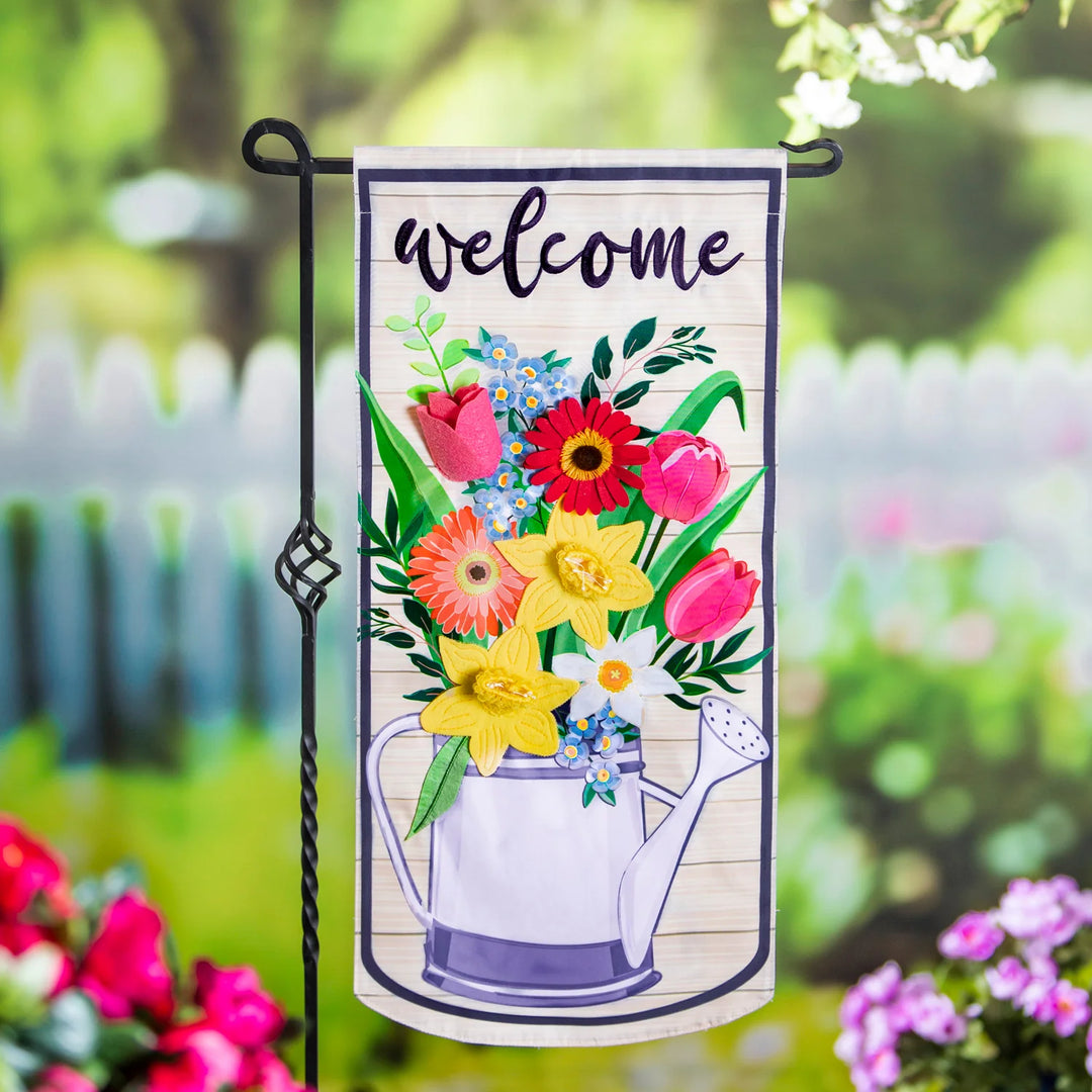 Floral Watering Can Everlasting Impressions Textile Décor