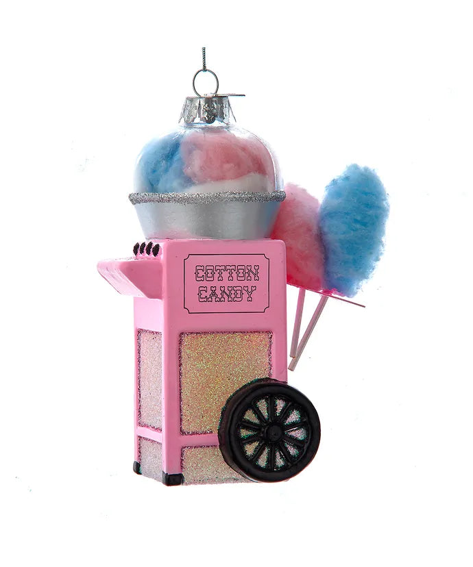 Glass Cotton Candy Cart Ornament